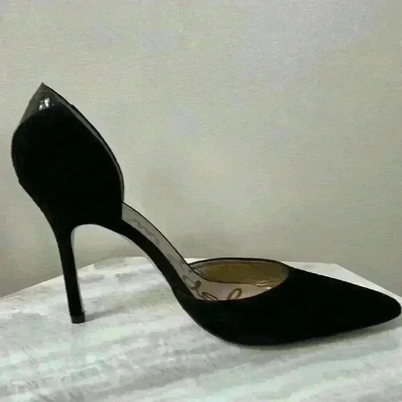 Sam Edelman Black Suede Leather with Pointed-toe D’Orsay Stiletto - Picture 3 of 11